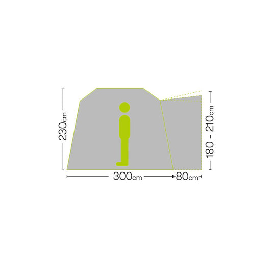 Quest Eagle Poled Drive Away Awning (Low: 180 - 210cm)