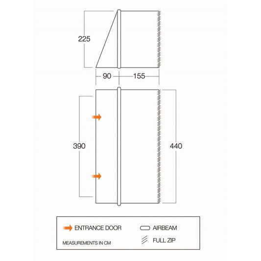Vango Airbeam Vango Zipped Front Awning (TA101)