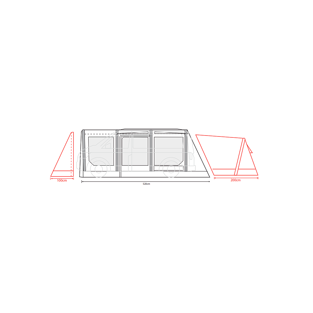  Outdoor Revolution Movelite EURO T4E Lowline Awning (180-220cm)