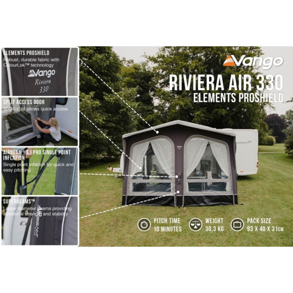Vango Airbeam Vango Riviera Air 390 Elements ProShield Caravan Awning (2024)