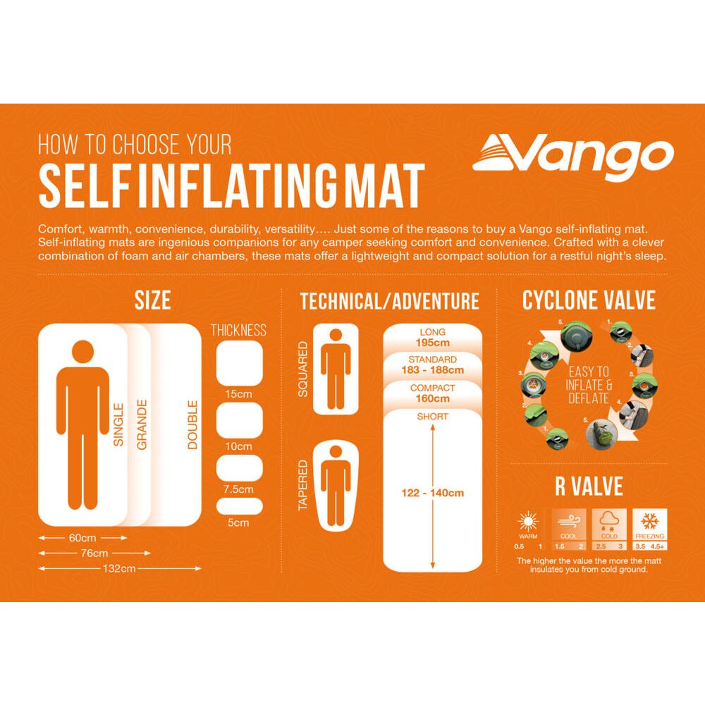  Vango Arcadia 7.5 Grande Self Inflating Mat