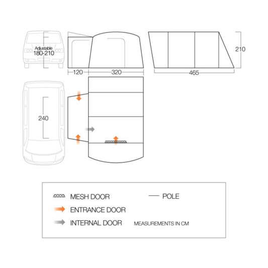  Vango Galli Low Poled Awning (180-210cm)