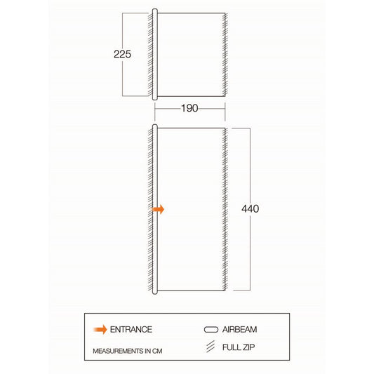 Vango Airbeam Vango Zipped Front Extension (TA105)